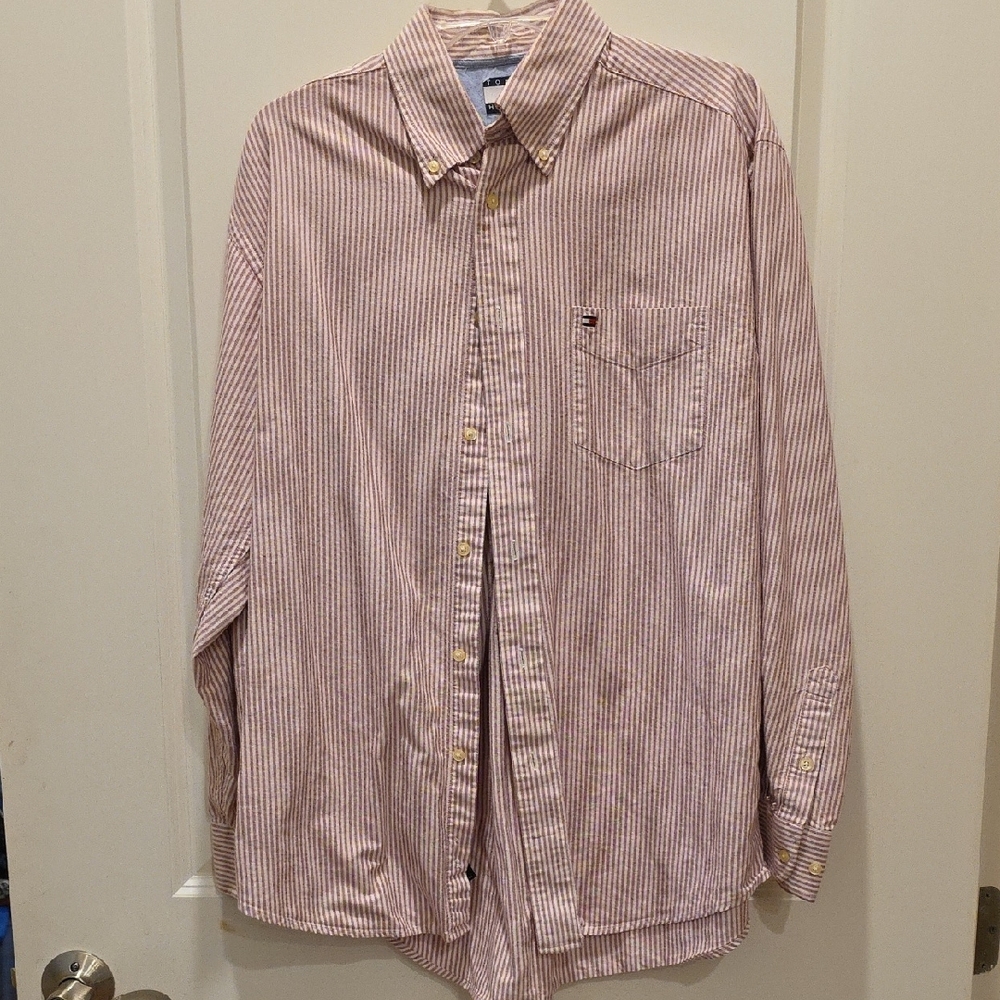 Tommy Hilfiger Red Casual Button Down Shirt